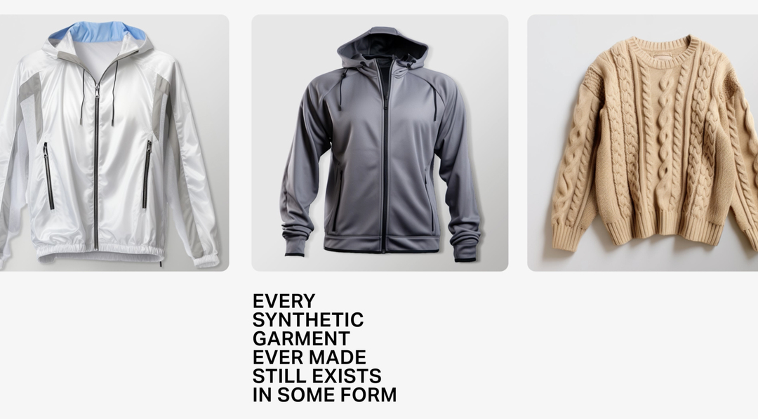 Every synthetic garment ever made still exists in some form.